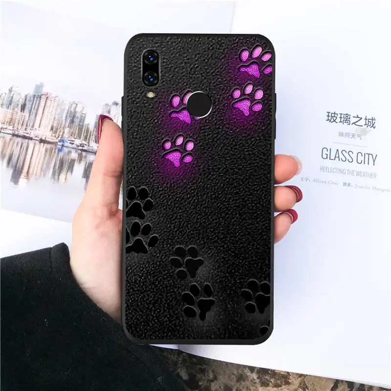 

Dog Foot Paw corlorful pattern Phone Cases For Huawei honor Mate P 10 20 30 40 Pro 10i 9 10 20 8 x Lite Luxury brand shell