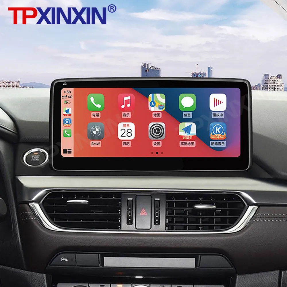 저렴한 안드로이드 10 6 + 128G ROM 마쓰다 Atez 자동차 라디오 플레이어 멀티미디어 GPS 네비게이션 스테레오 Headunit 무선 Carplay