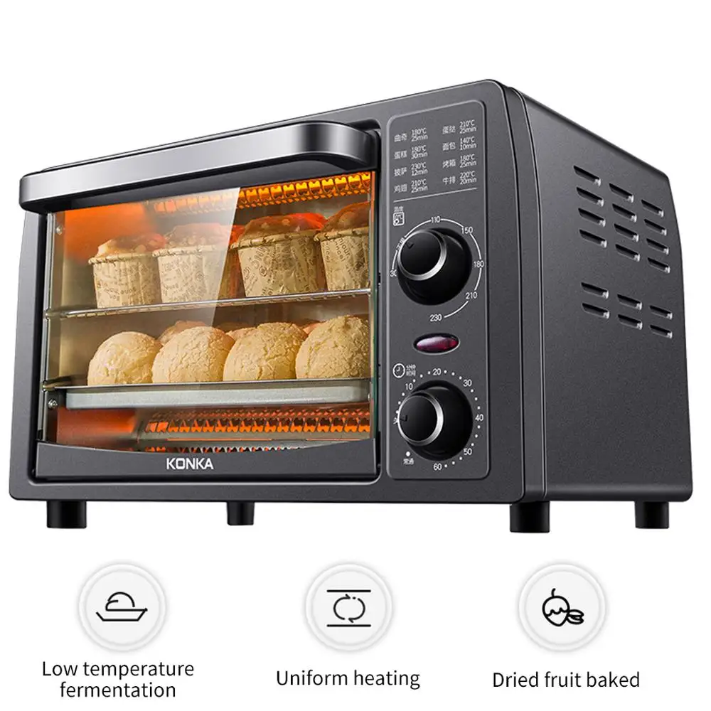 KONKA 13L Electric Oven Multifunctional Mini Frying Pan Baking Machine Household Pizza Maker Fruit Barbecue Toaster | Бытовая техника
