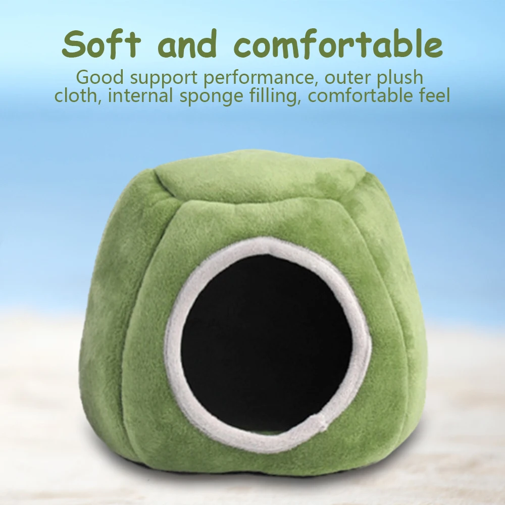 

Small Pet Cotton Nest Windproof Warm Cushion Semi-enclosed Comfortable Pet House Cave Bed Guinea Pig Hamsters Hedgehog Rabbit
