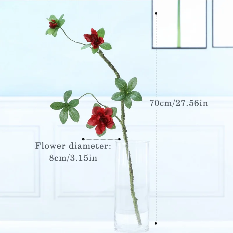 Белая красная Азалея искусственные ветки и зелень подходит для романтической