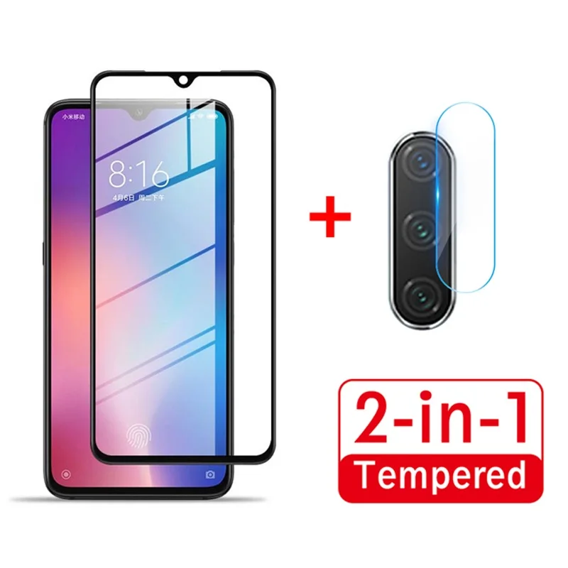 Закаленное стекло 2 в 1 с полным покрытием для Xiaomi Mi A3 Lite защита объектива камеры