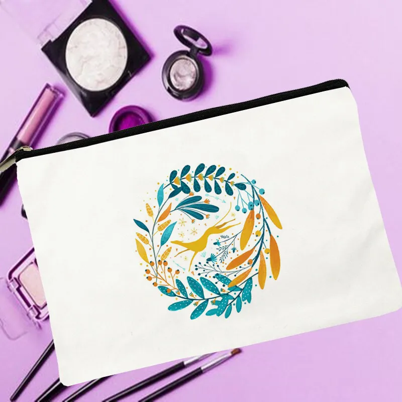 

Women Greyhound flower Printed Make up bag Fashion Women Cosmetics Organizer Bag for Travel Colorful Storage Bag for Lady Bag