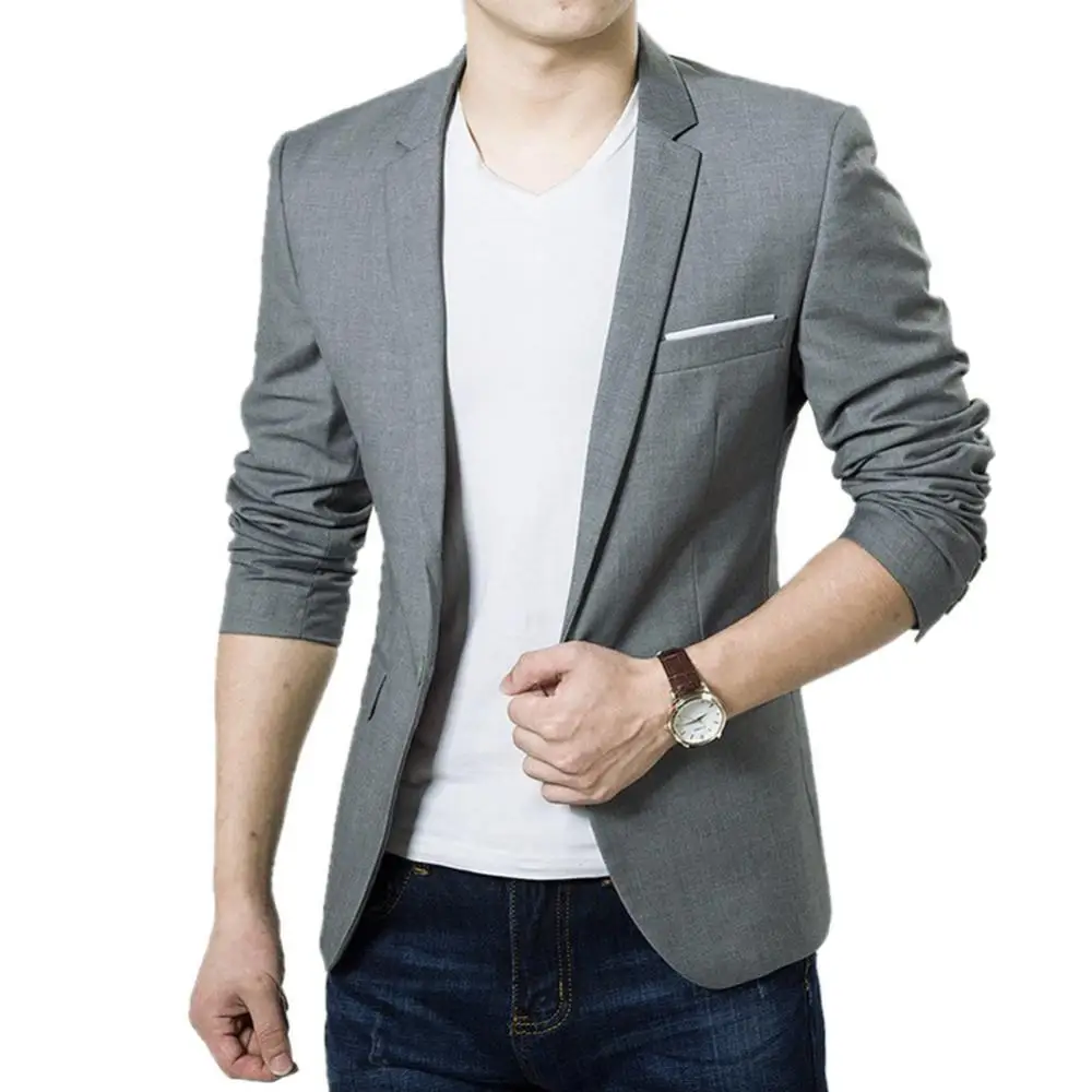 

2021 Male Suits Slim Formal Business Formal Dress Waistcoat One Button Lapel Long Sleeve Pockets Top for Workplace