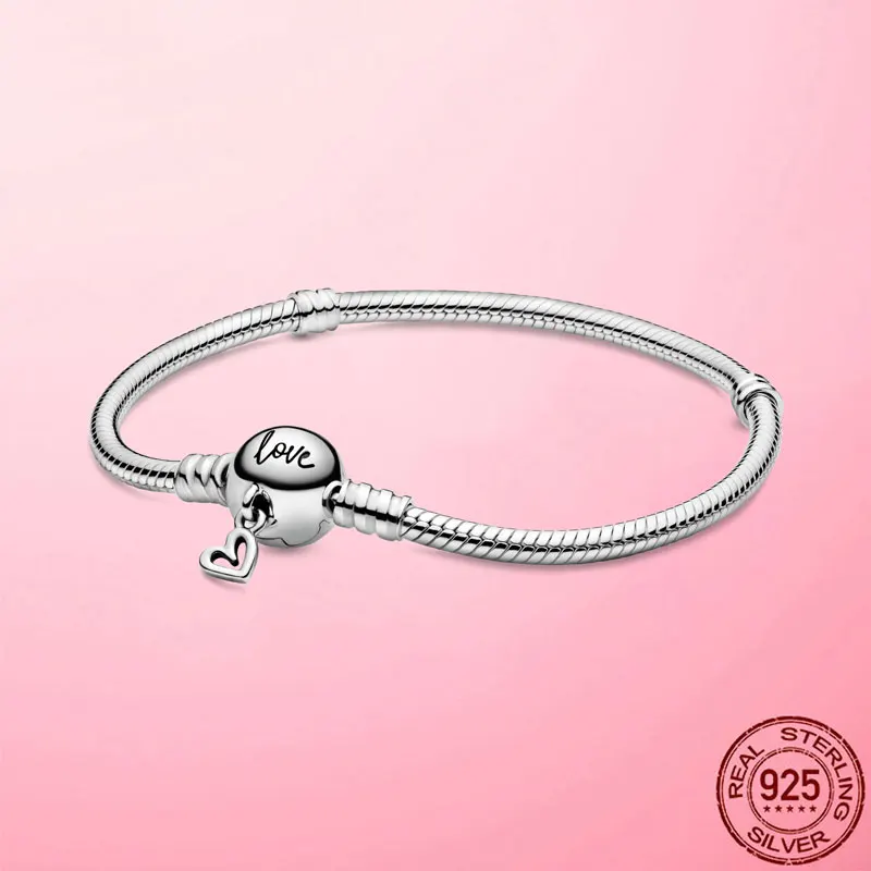 

Горячая продажа браслет 925 стерлингового серебра любовь застежка змея цепи браслеты из нержавеющей стали для женщин обручальные кольца 925 ю...