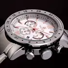 Часы MEGIR мужские с хронографом, роскошные Брендовые спортивные полностью стальные, в стиле милитари, с календарем, 3008