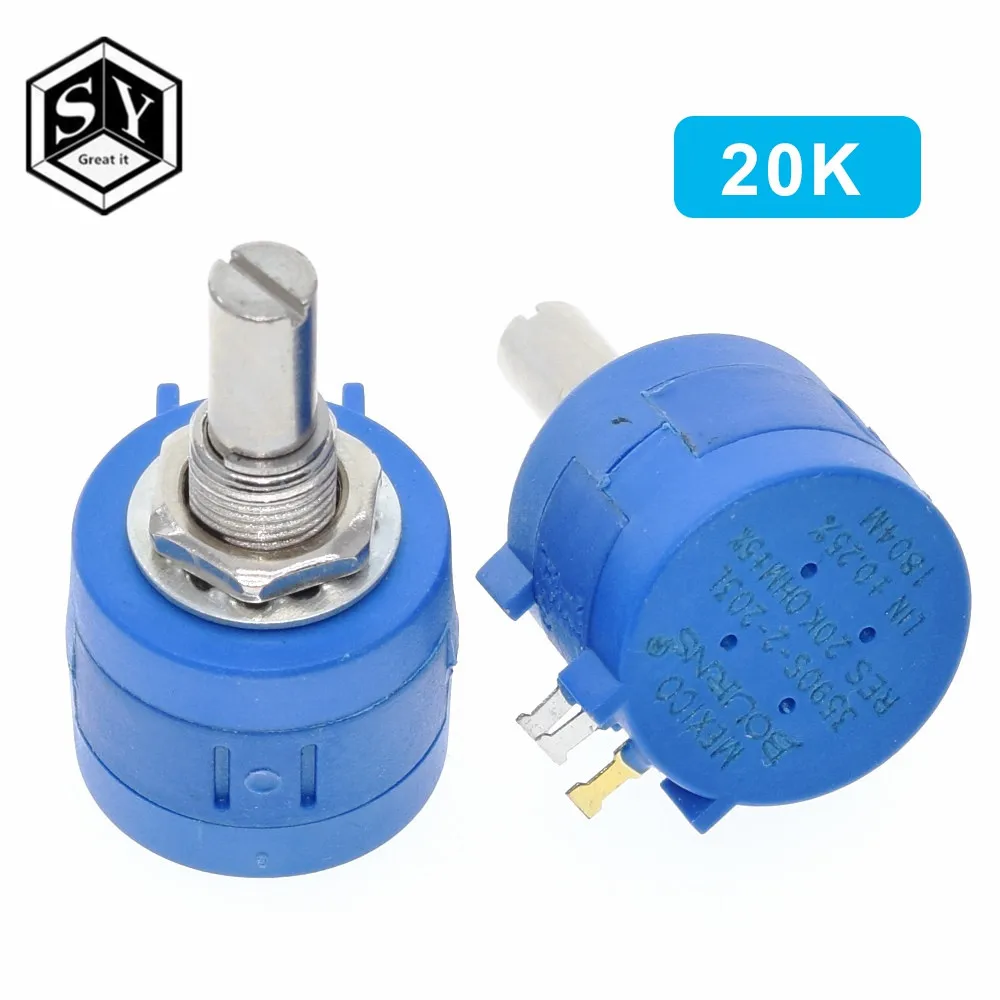 1 шт. 3590S последовательного сопротивления 1 K, 2K 5K 10K 20K 50K 100K Ом Потенциометр переменный резистор 3590 102 202 502 103 3590S-2
