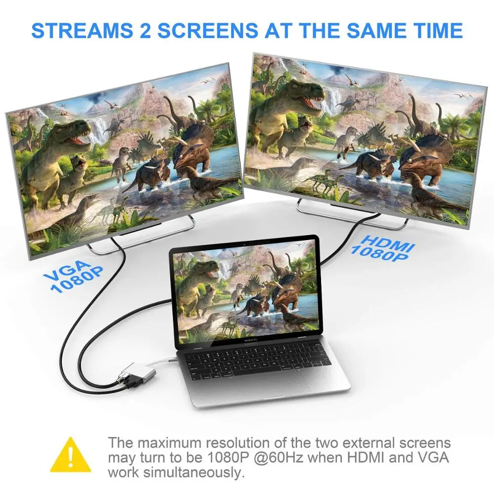 Переходник USB 3. 0 Type C на HDMI 4K VGA адаптер 2 в 1 мини мультидисплей конвертер для 3 iPad