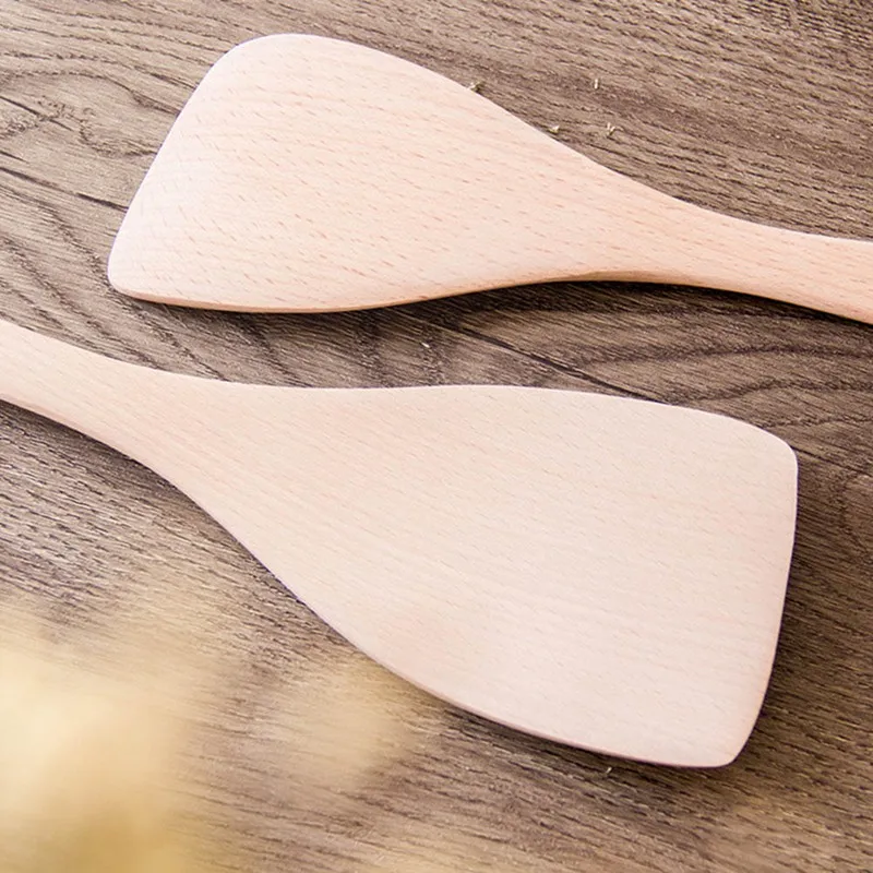 

1Pc Natural Wood Kitchen Cooking Tools Spatula Spoon Mixing Holder Cooking Utensils Dinner Food Wok Shovels