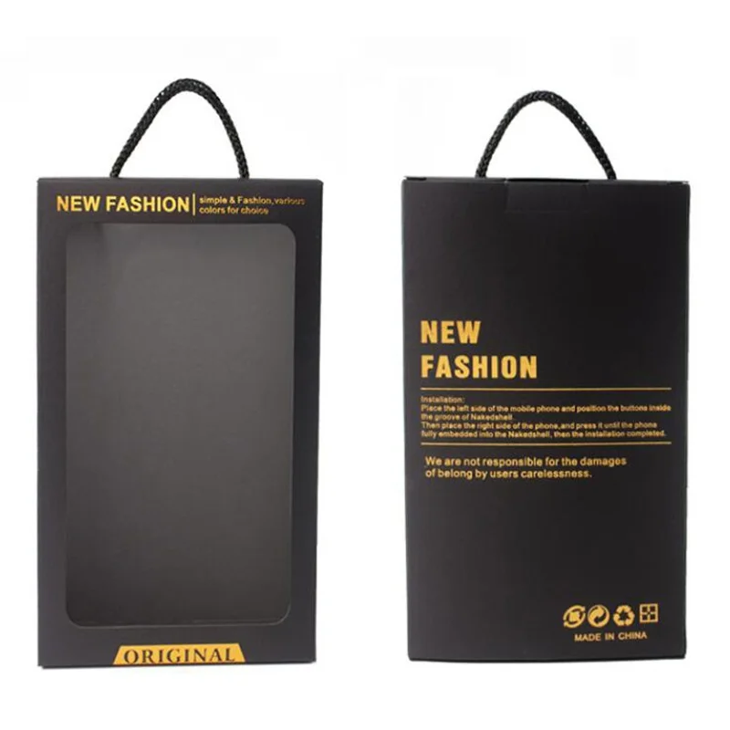 

Simple Eco-Friendly Black Pink Paper Package Box For Iphone 4.7 To 6.9 Inch Case Cover Cell Phone Shell Display Packaging Boxes