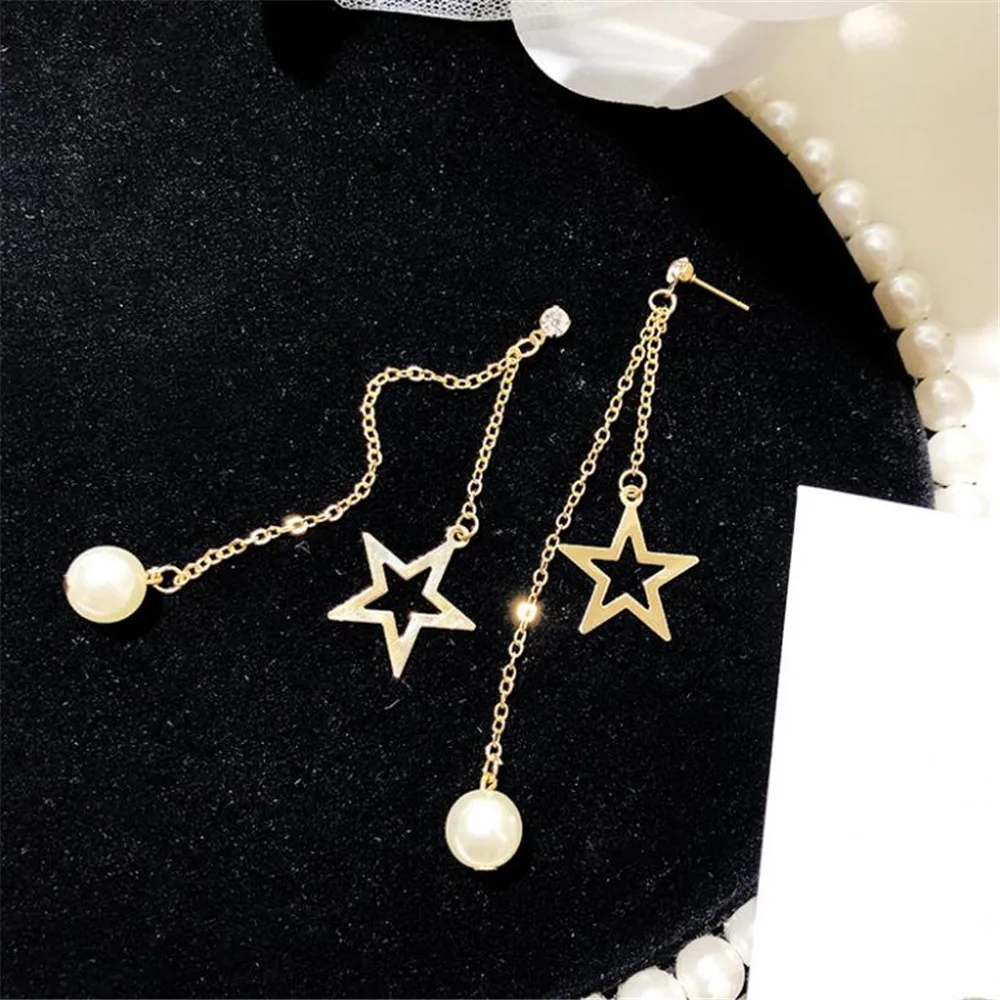 

Fashion exquisite fairy long tassel earrings temperament high sense five-pointed star popular net red earrings female gift