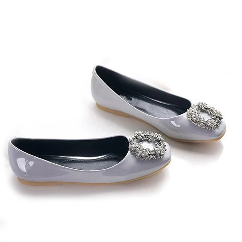 TIMETANG женские Стразы с квадратным носком Туфли на плоской подошве кожаные модные