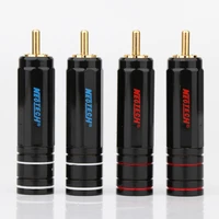 4pcs neotech dg 201 high quality gold plated rca plug lock collect solder connector hifi cable connectors
