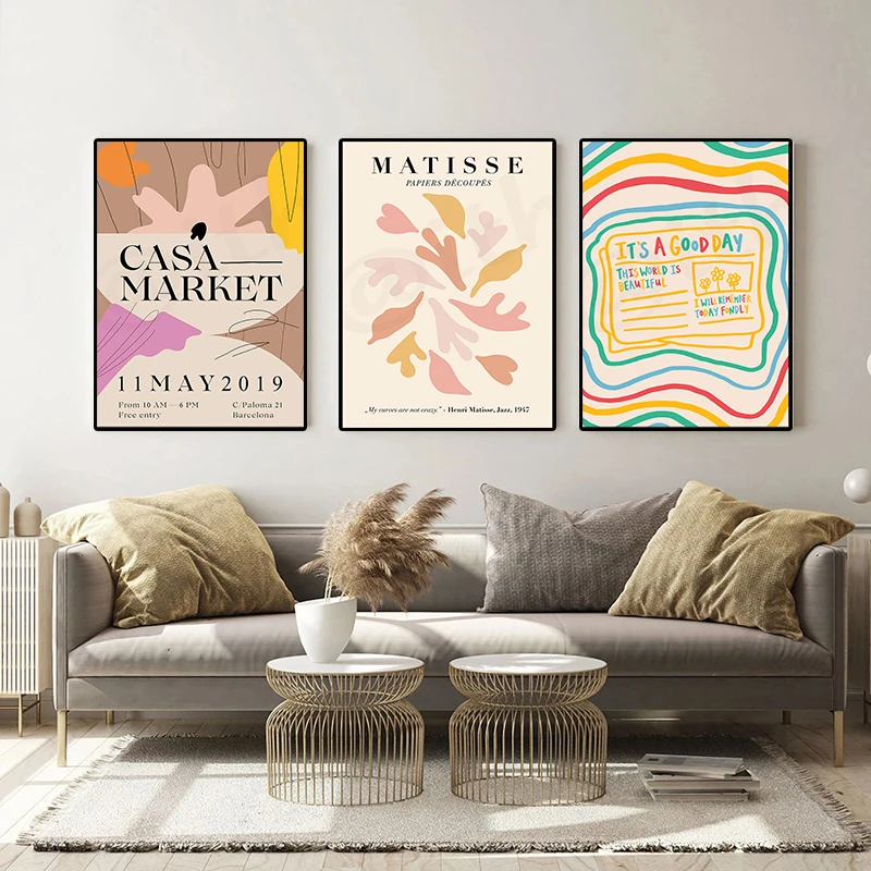 

Henri Matisse Retro Posters and Prints Abstract Casa Market Print Wall Art Canvas Painting Pictures for Living Room Home Decor