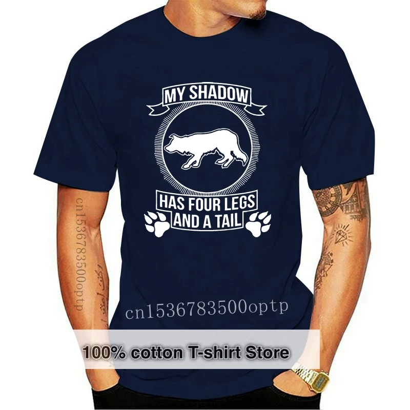 

Мужская футболка New Border Collie My Shadow, фантастический подарок для всех владельцев и влюбленных границы колли