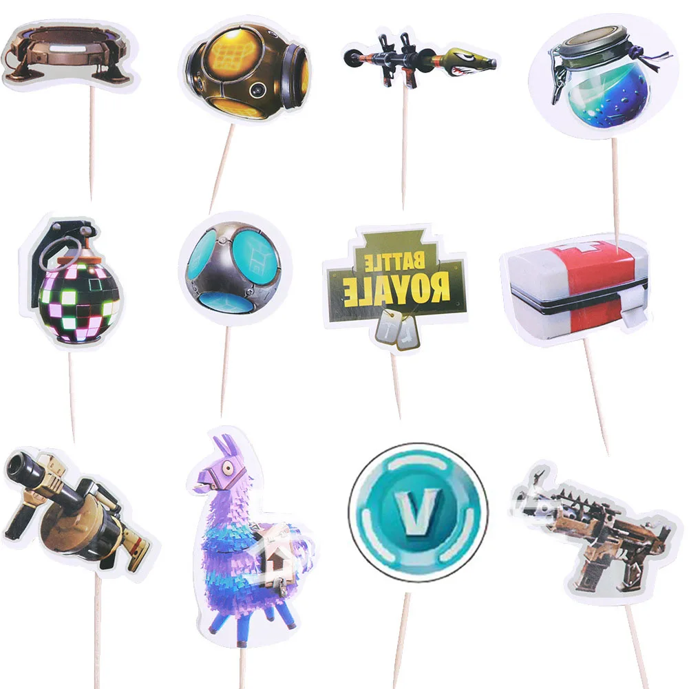24 шт./компл. флаг торта оригинальные аксессуары для вечевечерние Fortnite открытки