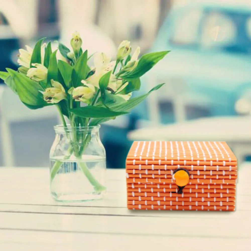 Деревянная шкатулка для ювелирных изделий из бамбука держатель хранения колец