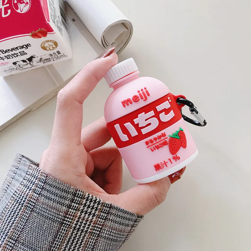 

For Airpods Case,Meiji Strawberry Chocolate Sauce Case For Airpods 1/2 Case,Soft Silicone Earphone Cover For Airpods Pro Case