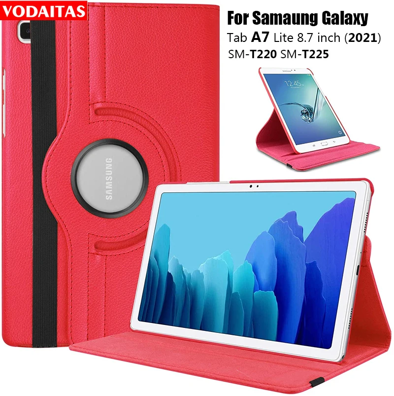 

T220 T225 360 Rotating Case For Samsung Galaxy Tab A7 Lite 8.7"SM-T220 SM-T225 Folding Stand Smart Cover Case Funda