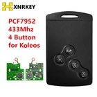 XNRKEY 5 шт. 4 кнопочный смарт-карта PCF7952 чип 433 МГц для Renault Koleos дистанционный ключ