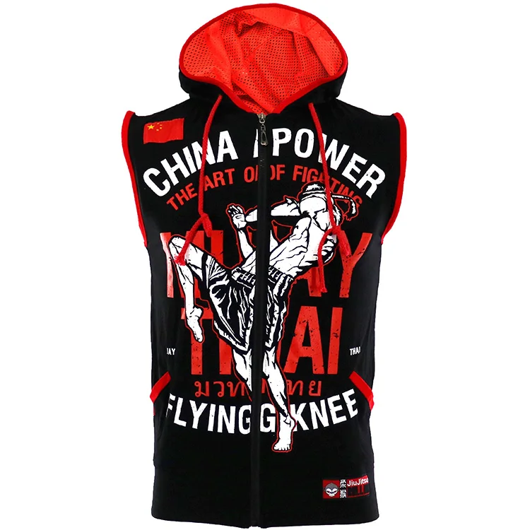 ROLLHO POWER без рукавов боксерский жилет с капюшоном майка Mma Muay Thai Mma Fight Wrestle фитнес мужской тайский боксер спортивная одежда S-4XL