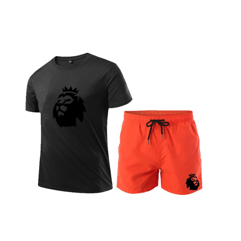 

Summer tiger head printing new sports football suit suit men's short-sleeved T-shirt casual sports suit men's fashion two-piece