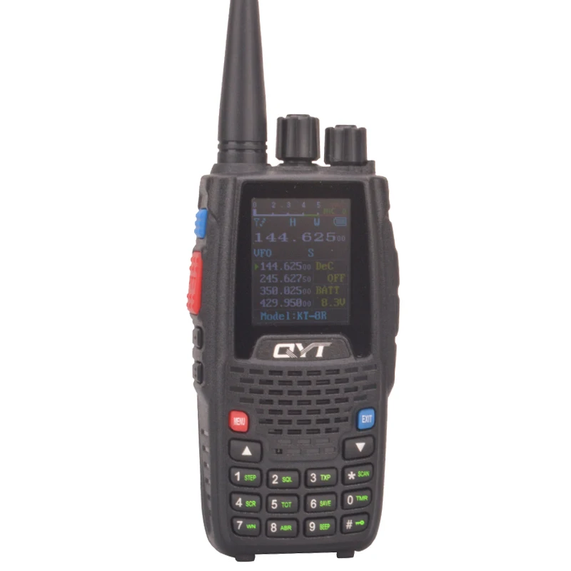 QYT KT-8R Quad Band walkie takie Scrambler VHF:136-174MHz,220-260MHz UHF:400-480MHz,350-390MHz  FM Color screen two way radio