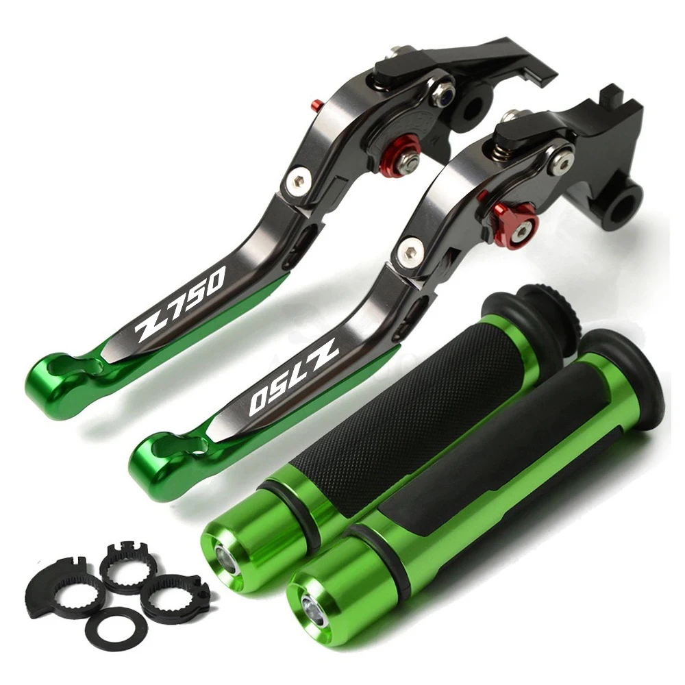 R WITH LOGO green Ручка тормоза мотоцикла CNC Мотоцикл Регулируемый рычаг тормоза сцепления ручка для Kawasaki Z750 2007 2008 2009 2010 2012 Z 750 - Цвет: R WITH LOGO green