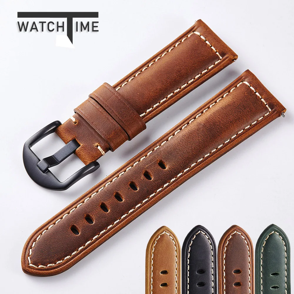Ремешок из натуральной кожи для наручных часов винтажный итальянский роскошный