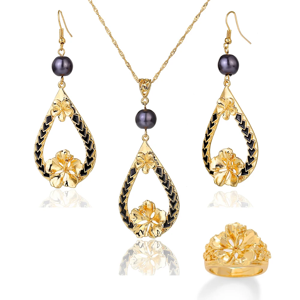 Полинезийская в гавайском стиле золотой набор украшений для женщин 2020 Новый