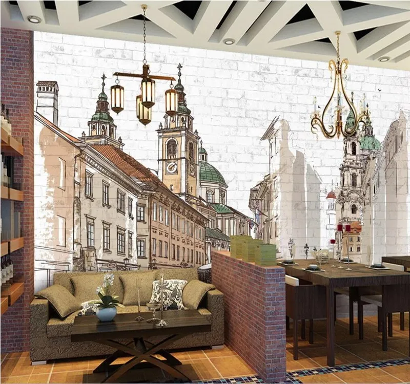 Пользовательские обои ручная роспись городской скандинавский фон настенный