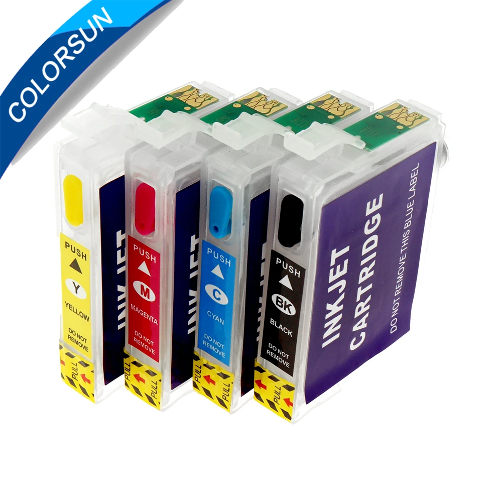 Colorsun T1271-T1274 Refillable ink cartridge for EPSON 60 545 645 840 845 WF-3520 3530 3540 7010 7510 7520 with ARC chips | Компьютеры и