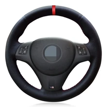 Car Steering Wheel Cover Hand-stitched Soft Black Artificial Leather For BMW M Sport M3 E90 E91 E92 E93 E87 E81 E82 E88 X1 E84