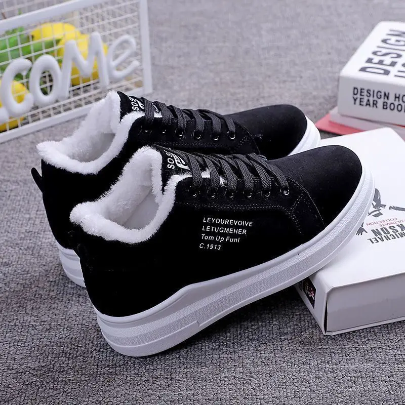 Хлопковая обувь Популярные женские ботинки Зимняя бархатная хлопковая Теплые