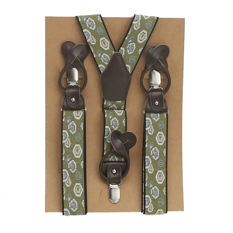 Подтяжки Мужские Винтажные из натуральной кожи на 6 пуговицах 3 5 см | Аксессуары