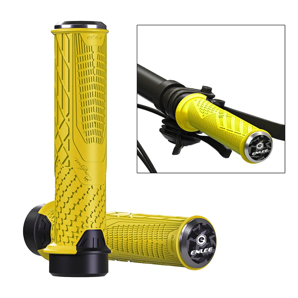 

1 Pair Bike TPR Rubber Grips Lock-On Handlebar Grips MTB Non- Ultralight