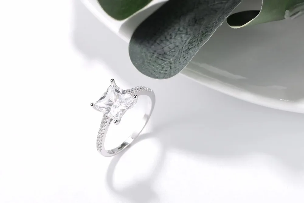 

YTF127 925 silver Classic Engagement Ring White Cubic Zircon Female Women Wedding Band Rings Jewelry