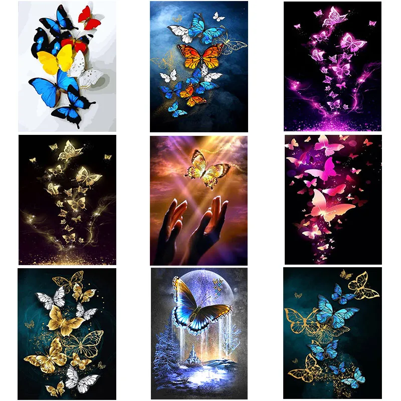 

Diamond Painting 5D Diamonds DIY Butterfly Cross Stitch Full Drill Embroidery Colorful Handmade Home Room Wall Decor