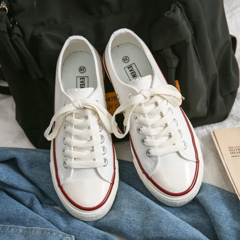 

Casual Shoes Women's Vulcanize Shoes New Style Sneakers Ladies Lace-up Breathable Walking Canvas Shoes tenis feminino