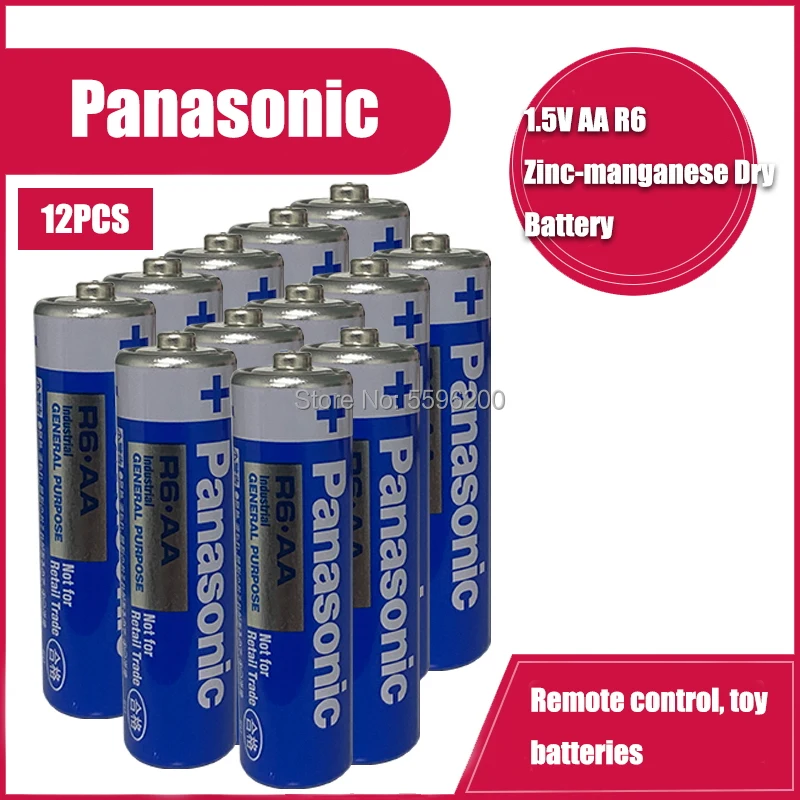 

12PCS Panasonic 1.5V Alkaline Battery AA R6P R6 E91 UM3 Super Heavy Duty Primary Batteries