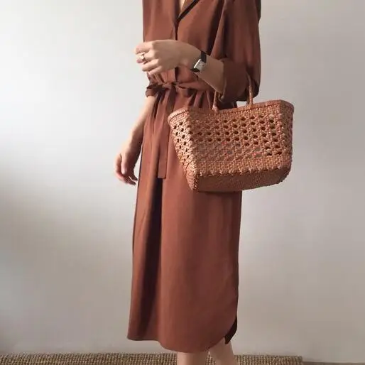 Однотонное женское платье-рубашка с длинным рукавом свободное платье Новинка