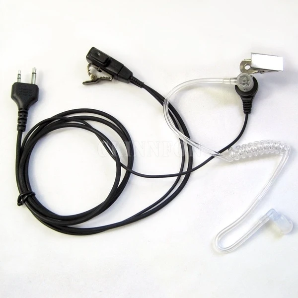 

DHL 500pcs 2 PIN Covert Acoustic Tube Earpiece for PTT MIC Walkie talkie two way CB Ham Radio