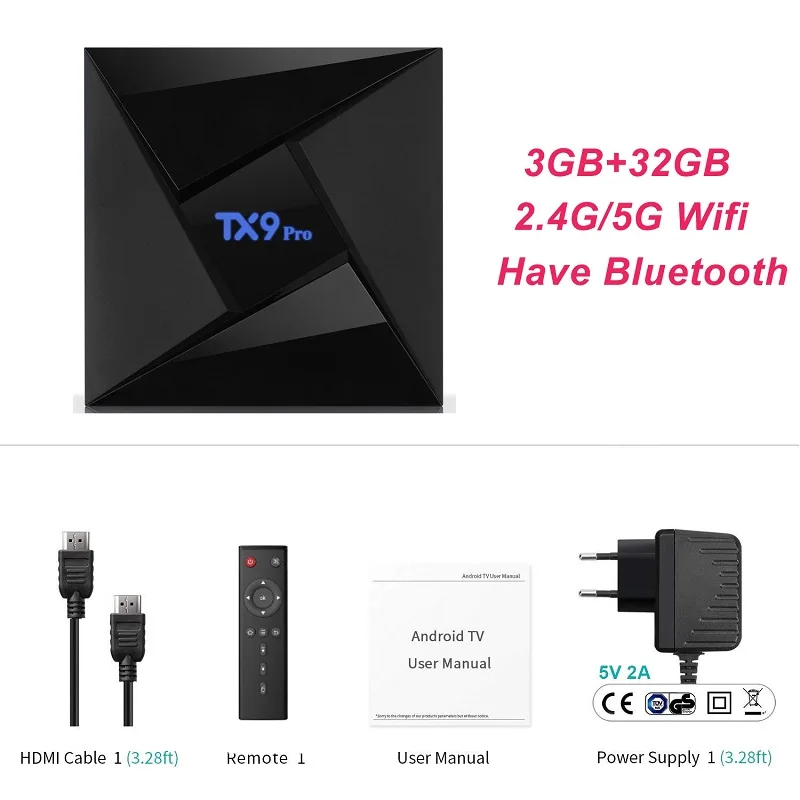 TX9 Pro 3g 32G Amlogic S912 Восьмиядерный ящик Android 9,0 tv Box Dual wifi беспроводной 1000M LAN 4K 1080P HD приставка медиаплеер - Цвет: 3GB 32GB