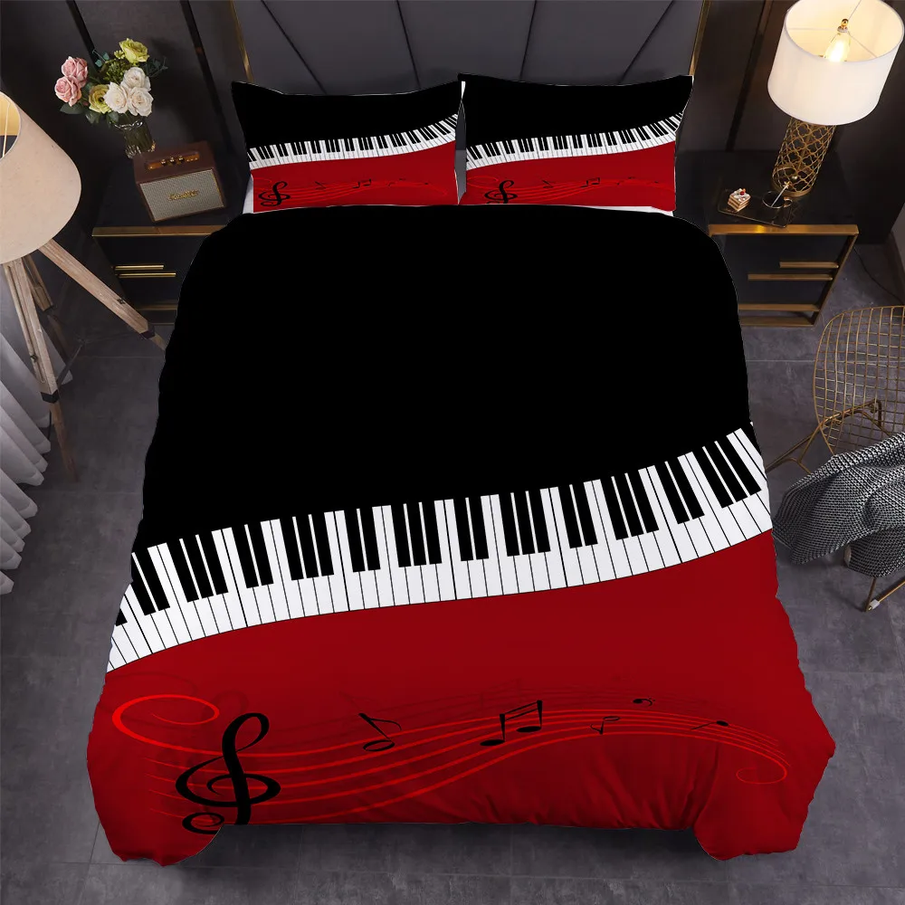 Музыкальный Комплект постельного белья с клавиатурой Пианино музыкальные ноты