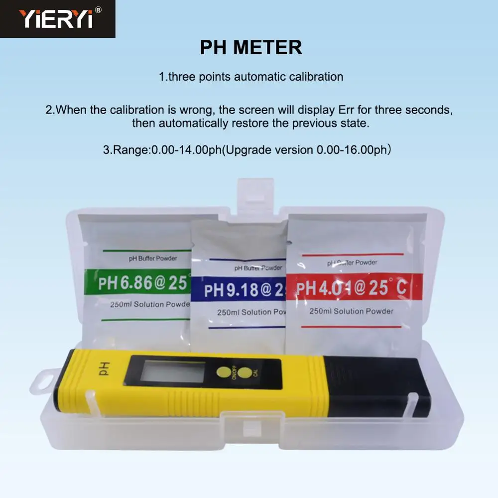 Yieryi TDS ph-метр PH/TDS/EC/TEMP метр цифровой монитор качества воды тестер серии для бассейнов, питьевой воды, аквариумов - Цвет: PH-02 with box