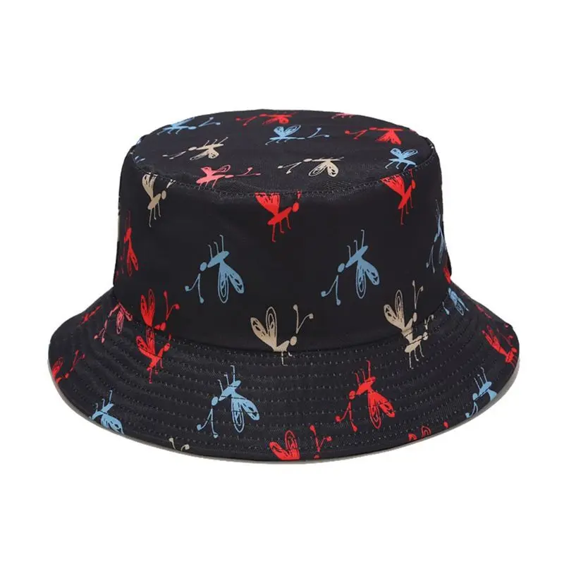 

Unisex Reversible Harajuku Bucket Hat Cartoon Graffiti Hip Hop Fisherman Cap