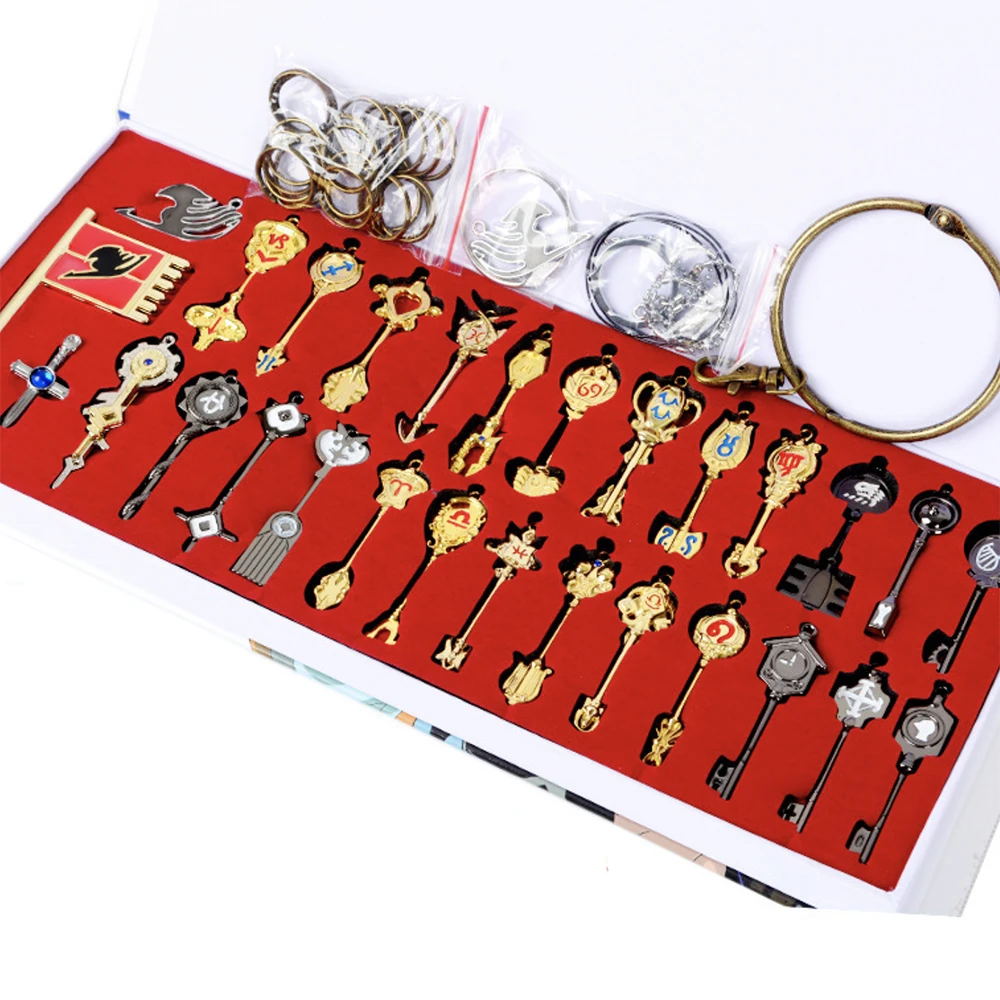 29 шт./компл. брелок с сказочным хвостом Lucy Key масштаб и Бесплатная розовая