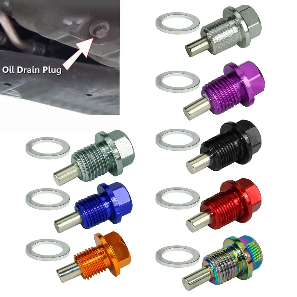 

M14x1.5 9 Colors Tone Magnetic Engine Oil Pan Drain Plug Bolt Screw For Car Auto Auto Parts Fuel Tank Drain Bolt