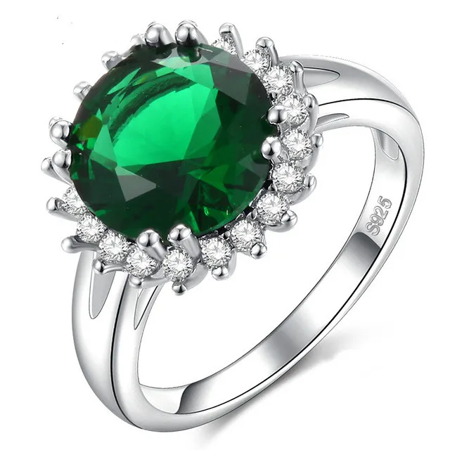 Уникальное модное ювелирное изделие приятное кольцо принцессы с зеленым