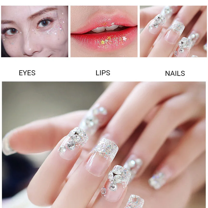 10 г/флакон лазерные блестки для ногтей порошковые хлопья массивные блестящие